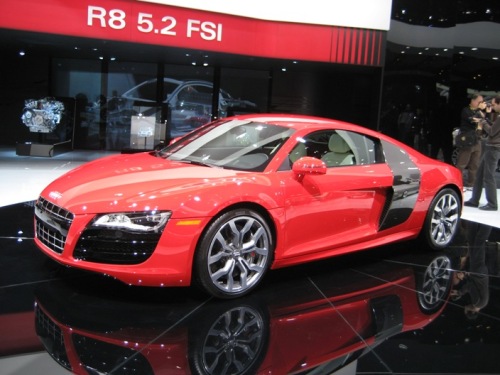 R8.  Yep, that is the car from "that" movie!  Anybody care to be the first to comment on what movie?